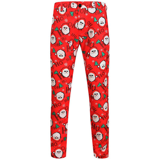 Herren Weihnachtshose Slim Fit mit Weihnachtsmann-Print | Dominik_1