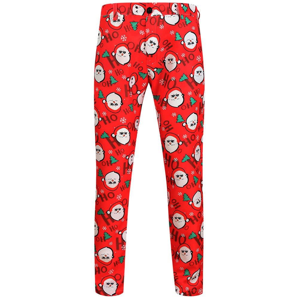 Herren Weihnachtshose Slim Fit mit Weihnachtsmann-Print | Dominik