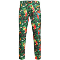 Herren Weihnachtshose Slim Fit mit Weihnachtsmann-Print | Dominik