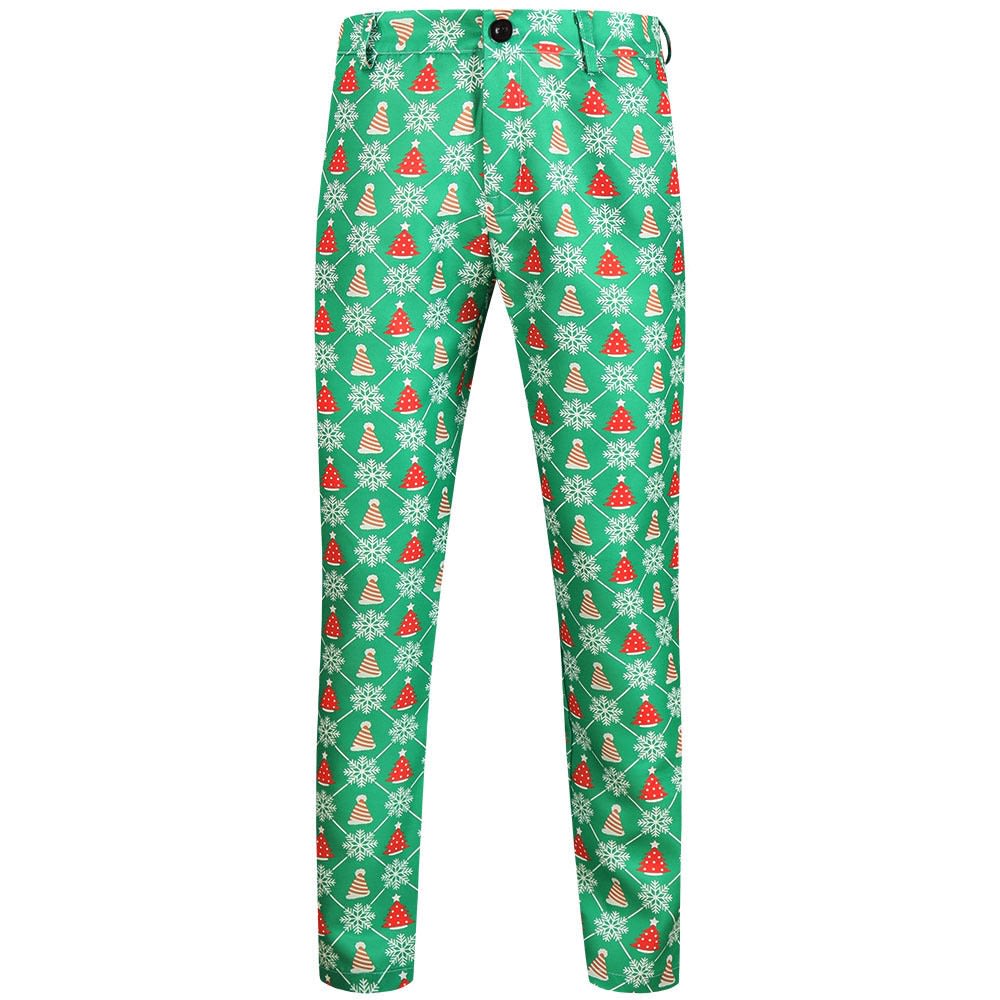 Herren Weihnachtshose Slim Fit mit Weihnachtsmann-Print | Dominik