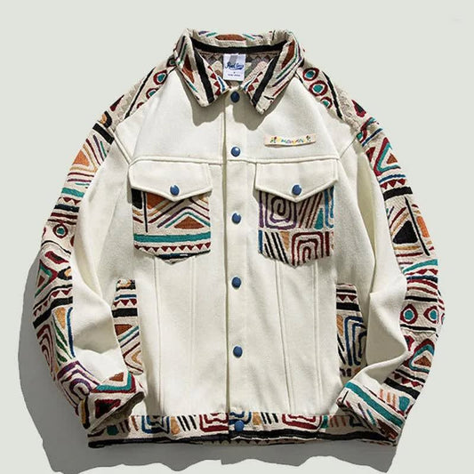 Herren Jacke mit Vintage-Muster und Brusttaschen | Georg_1