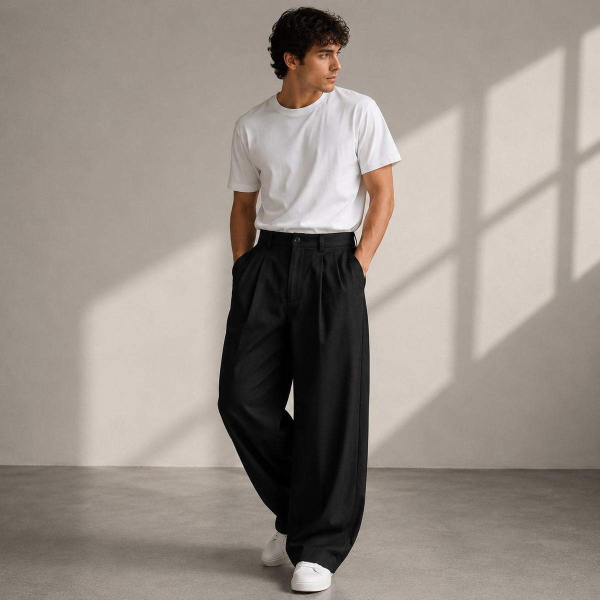 Herren Wide-Leg-Hose mit Bundfalten | Mika_2