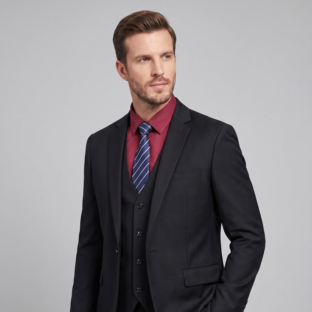 Kategoriekachel Anzüge und Sakkos: Herren Anzug Slim Fit in Schwarz
