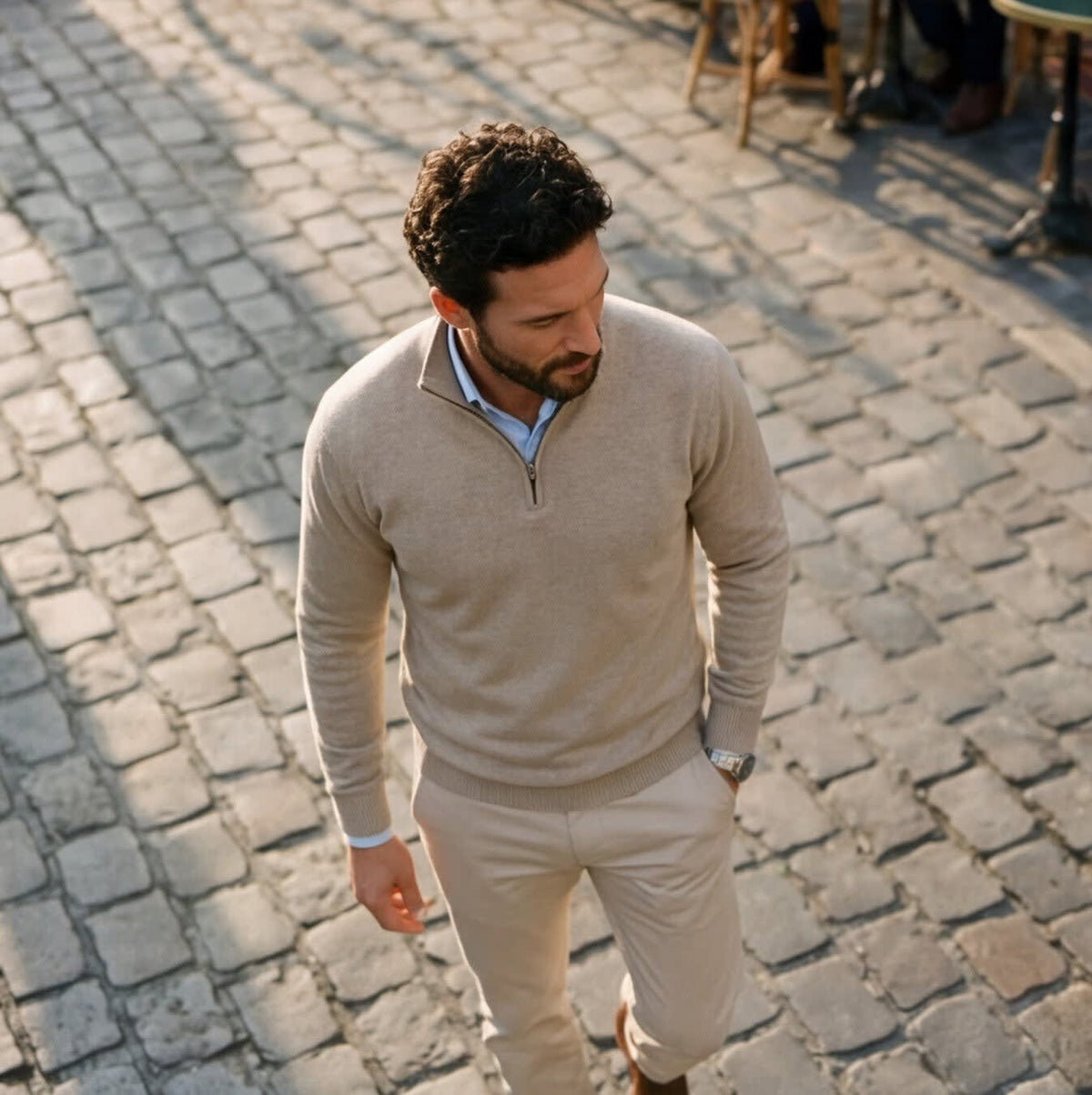 Herren Strickpullover Troyer Slim Fit | Erich