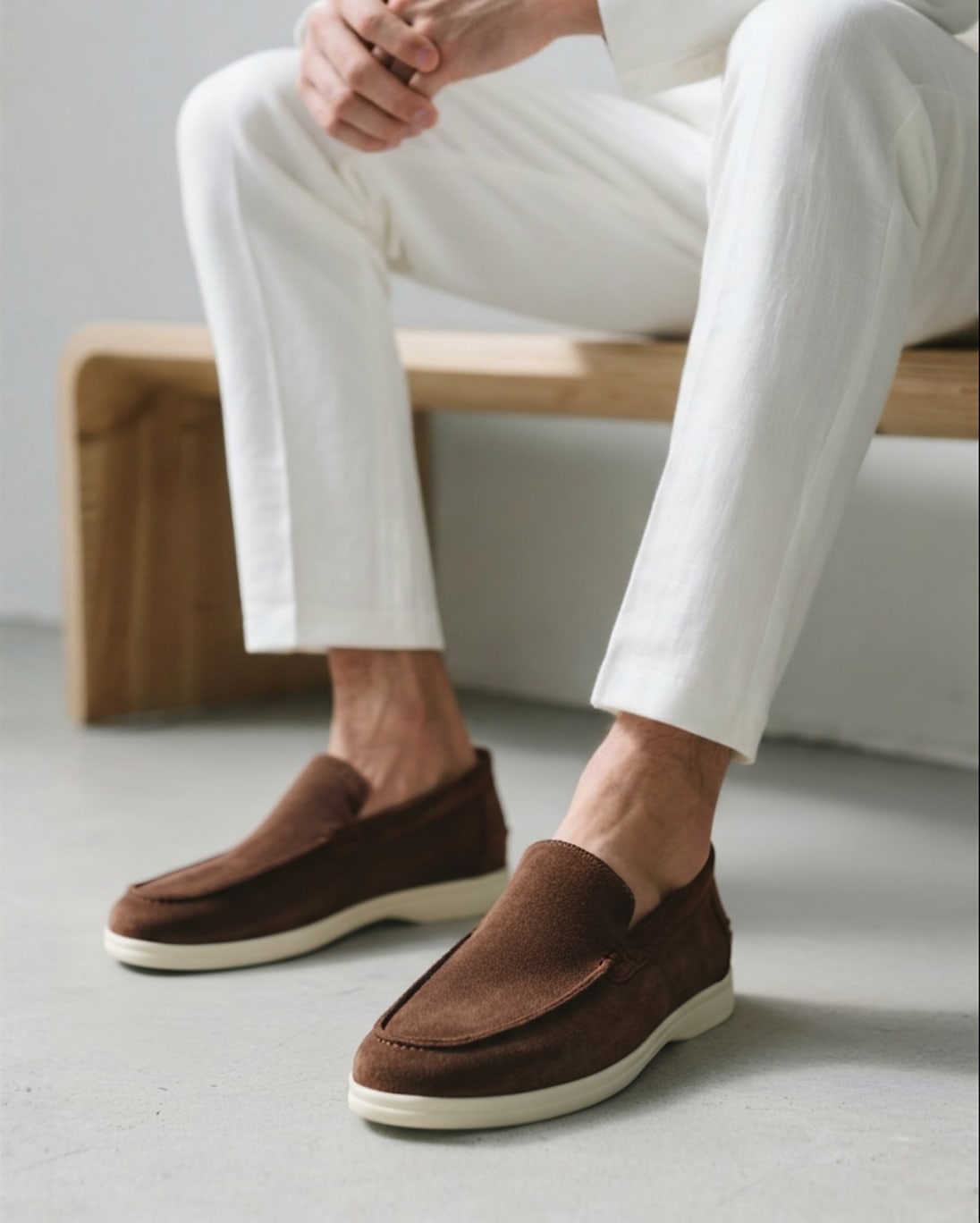 Herren Wildleder-Loafer mit Gummisohle | David