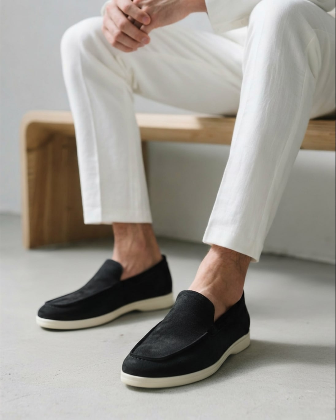 Herren Wildleder-Loafer mit Gummisohle | David