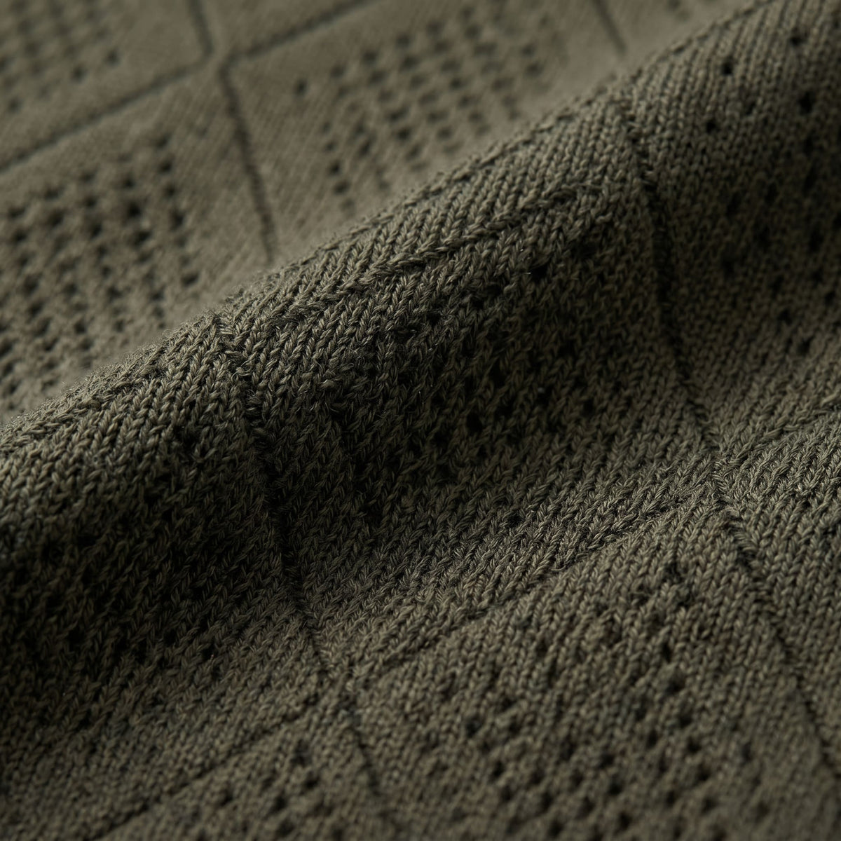 Herren Strickpoloshirt mit Reißverschluss Rautenmuster | Leo_14