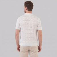 Herren Strickpoloshirt mit Reißverschluss Rautenmuster | Leo