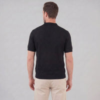 Herren Strickpoloshirt mit Reißverschluss Rautenmuster | Leo