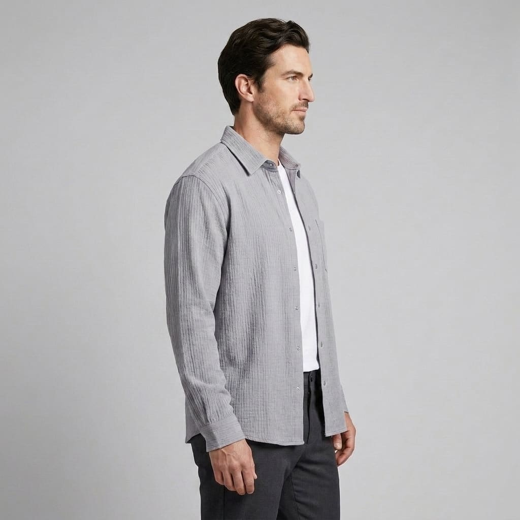 Herren Hemdjacke in Cord-Optik mit Druckknöpfen | Claas