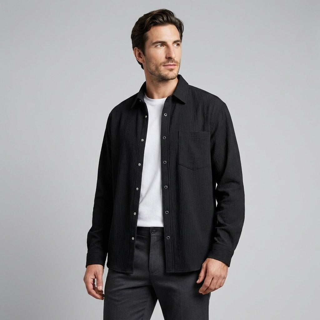 Herren Hemdjacke in Cord-Optik mit Druckknöpfen | Claas