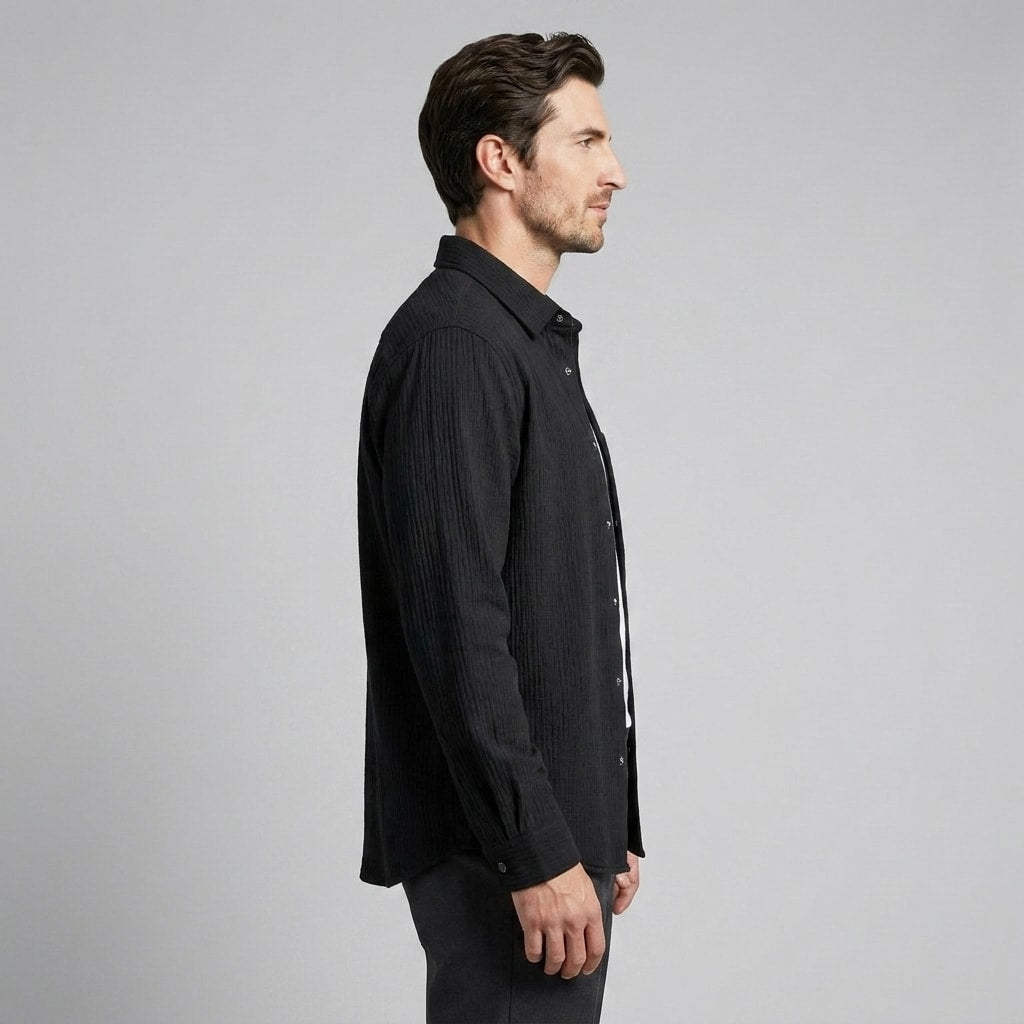 Herren Hemdjacke in Cord-Optik mit Druckknöpfen | Claas_22