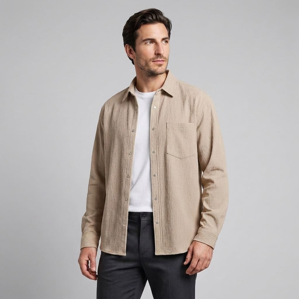 Herren Hemdjacke in Cord-Optik mit Druckknöpfen | Claas_7