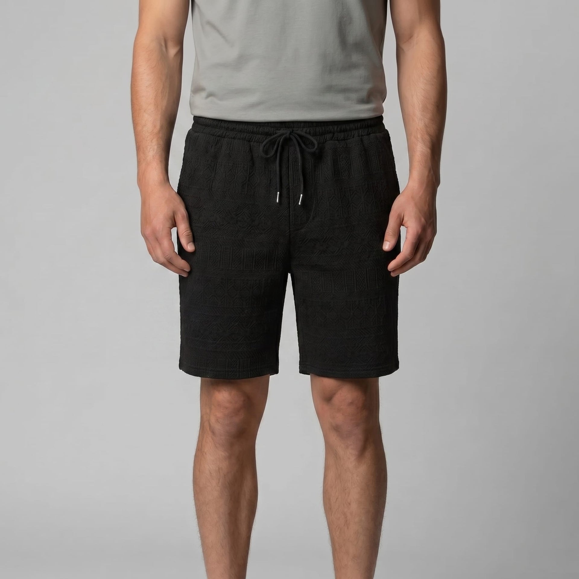Herren Shorts mit Strukturmuster und Kordelzug | August
