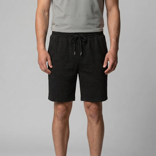 Herren Shorts mit Strukturmuster und Kordelzug | August_1