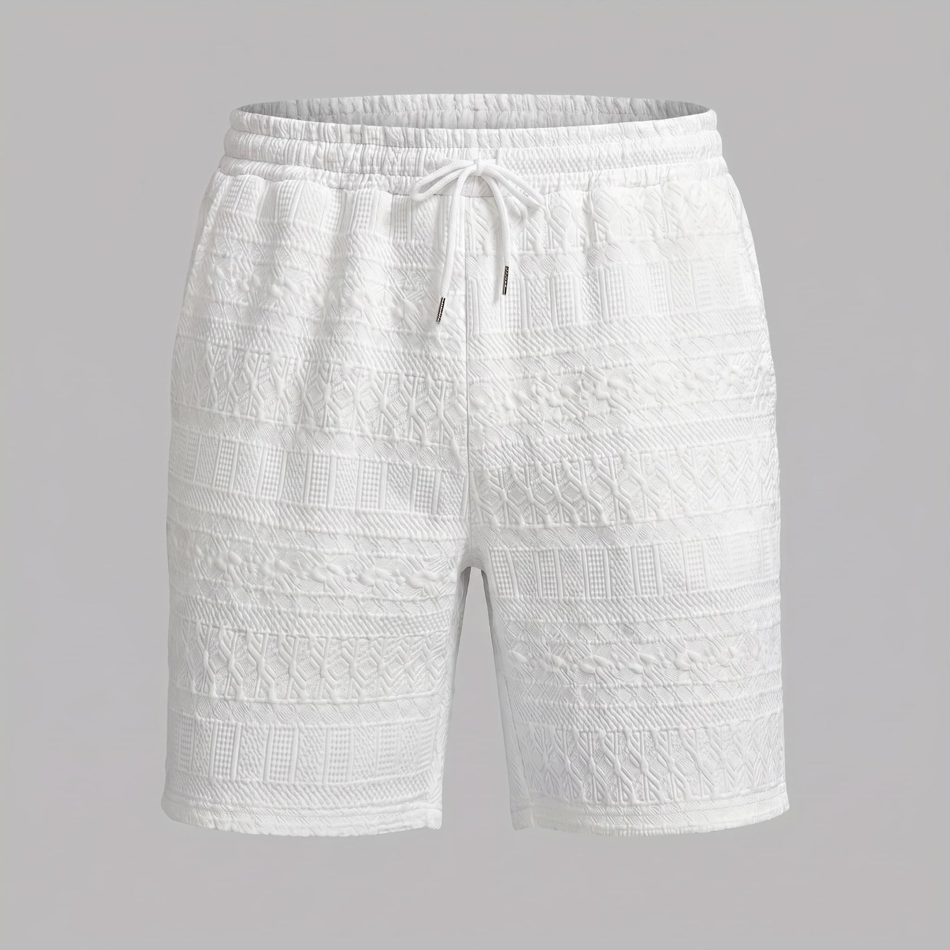 Herren Shorts mit Strukturmuster und Kordelzug | August