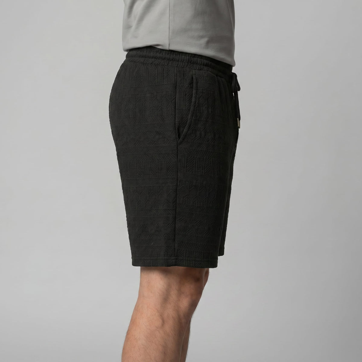 Herren Shorts mit Strukturmuster und Kordelzug | August_2