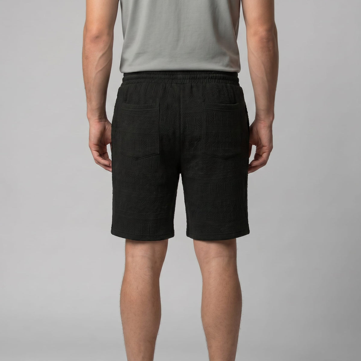 Herren Shorts mit Strukturmuster und Kordelzug | August_3