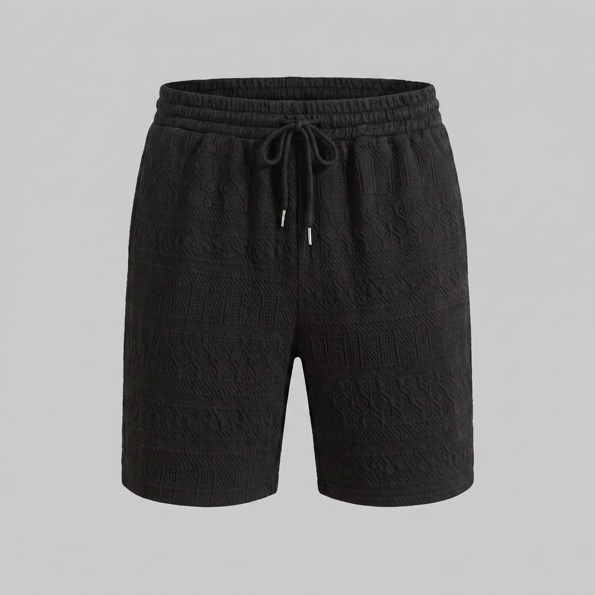 Herren Shorts mit Strukturmuster und Kordelzug | August