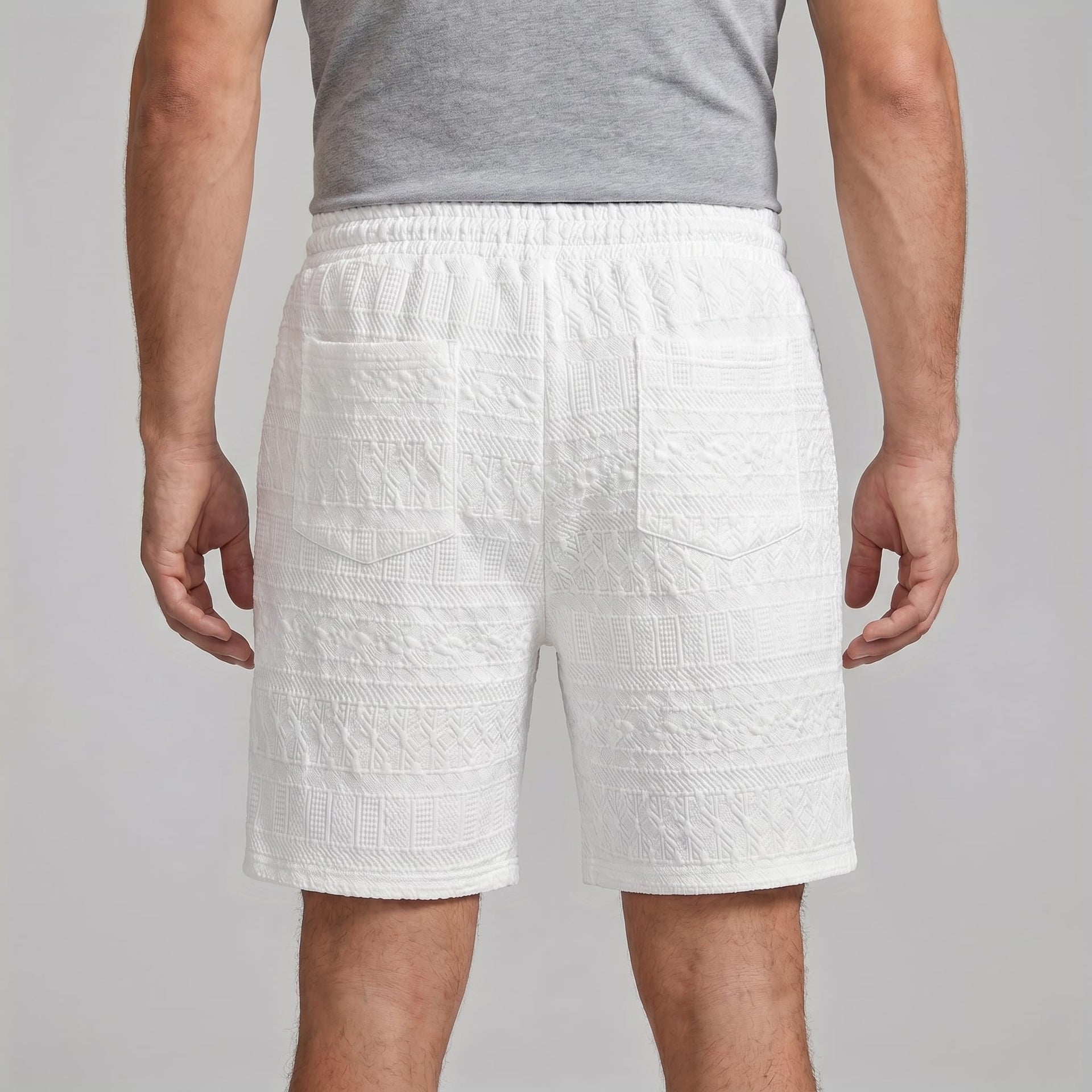 Herren Shorts mit Strukturmuster und Kordelzug | August