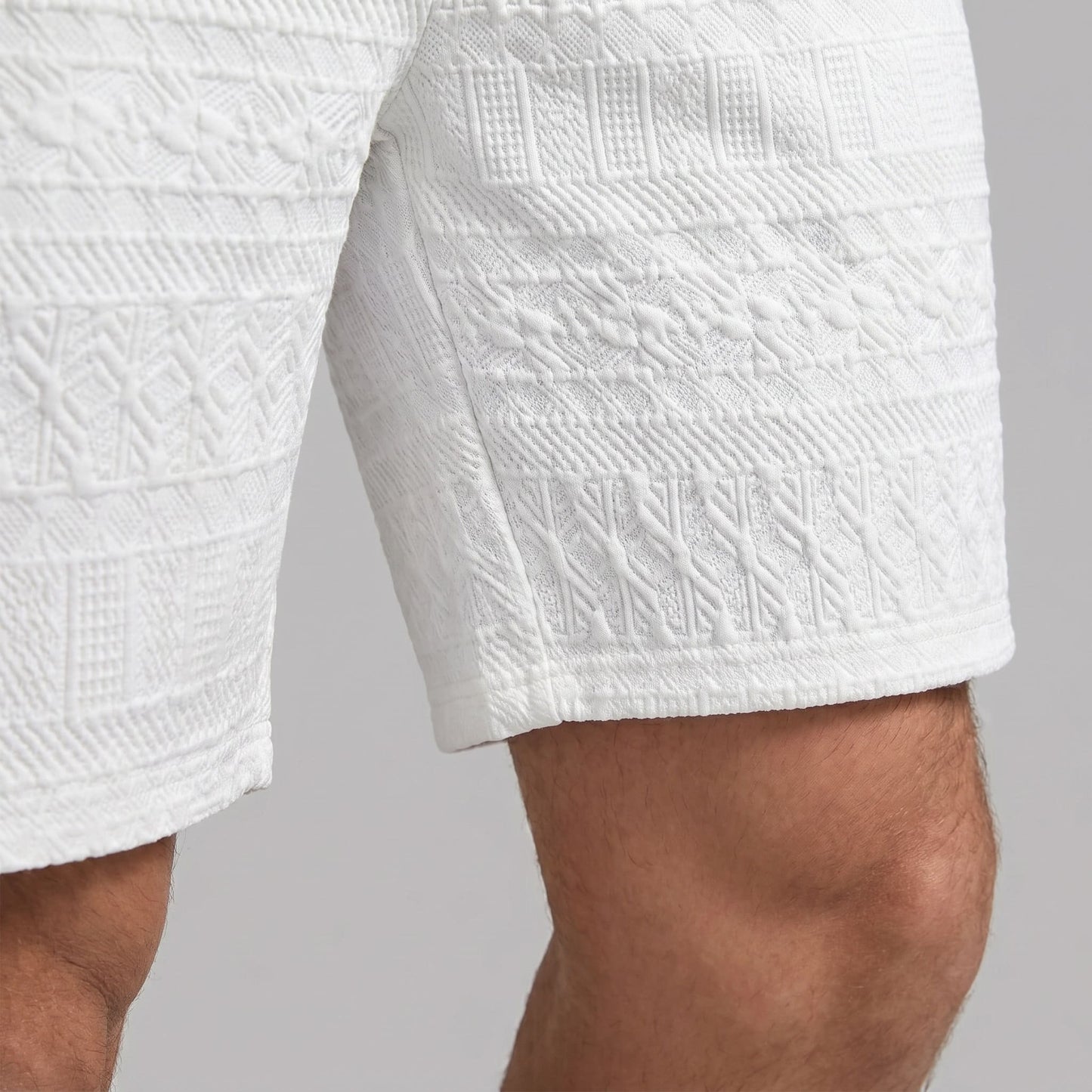 Herren Shorts mit Strukturmuster und Kordelzug | August_9