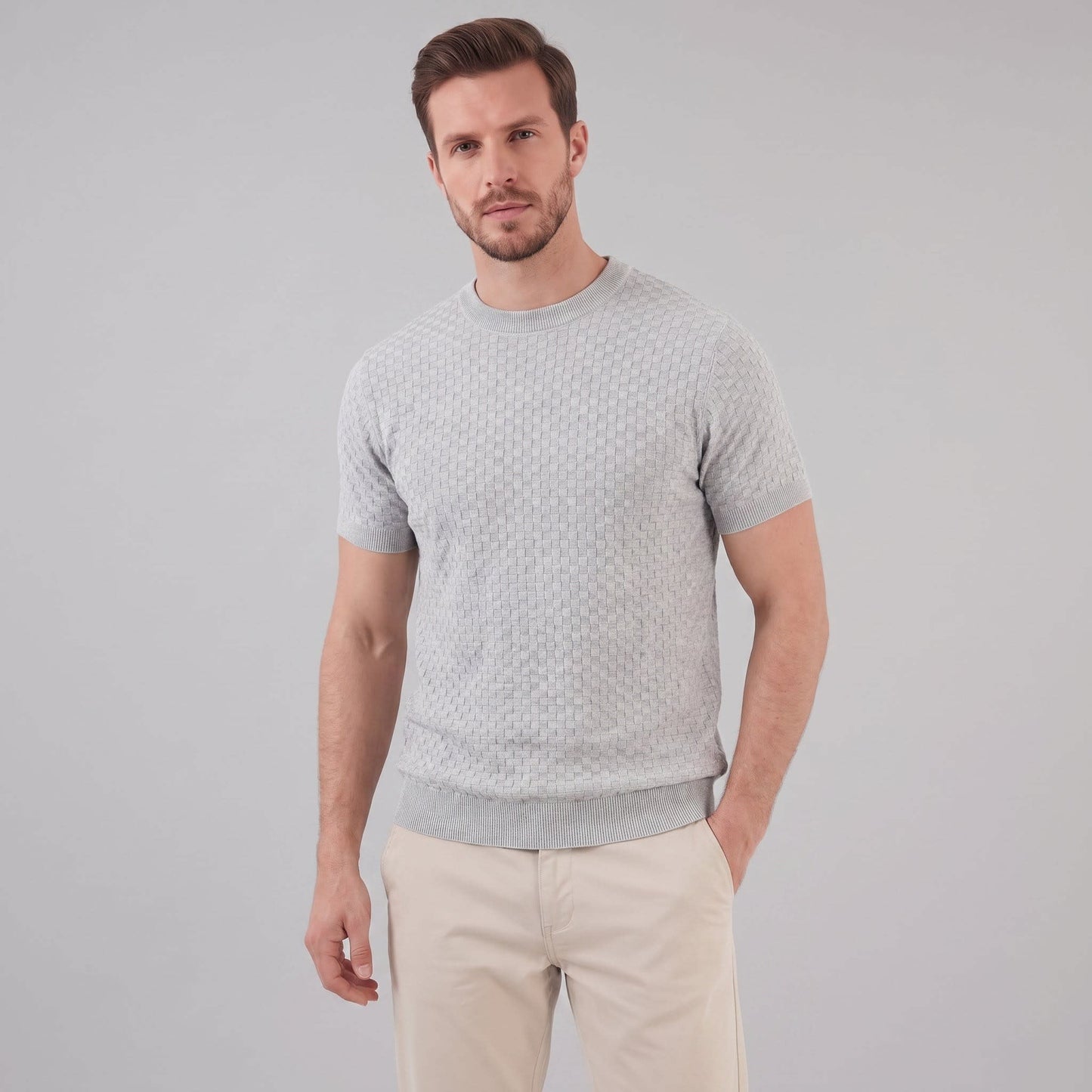 Herren Strickshirt mit Korbgeflecht-Struktur | Reinhard_13