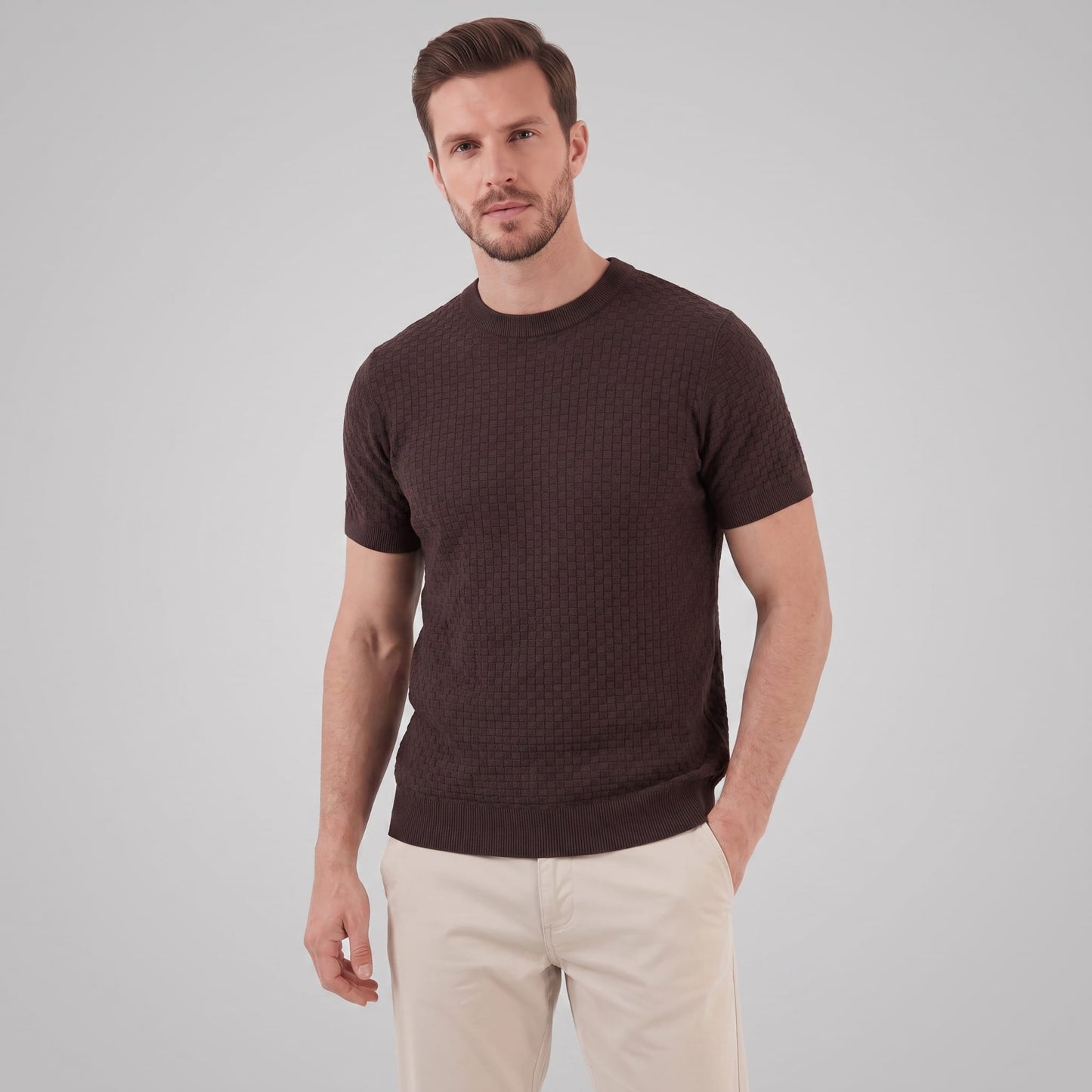 Herren Strickshirt mit Korbgeflecht-Struktur | Reinhard_19