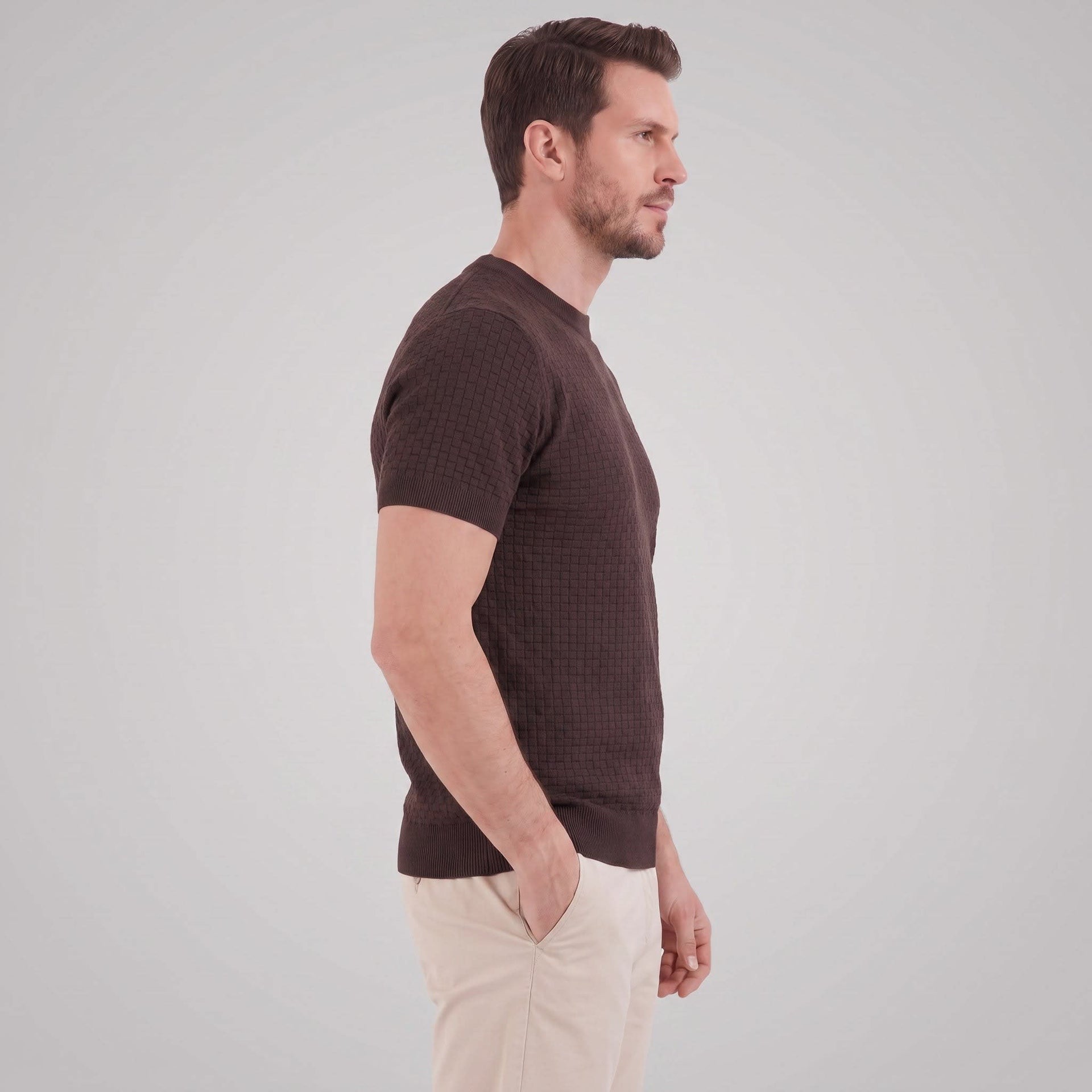 Herren Strickshirt mit Korbgeflecht-Struktur | Reinhard