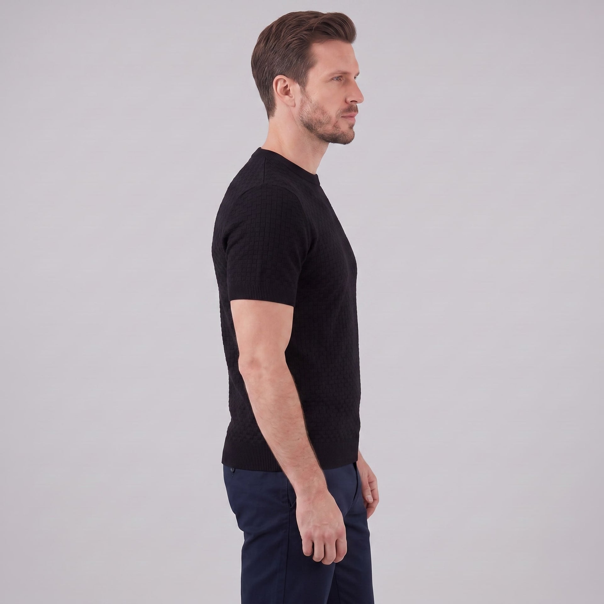 Herren Strickshirt mit Korbgeflecht-Struktur | Reinhard