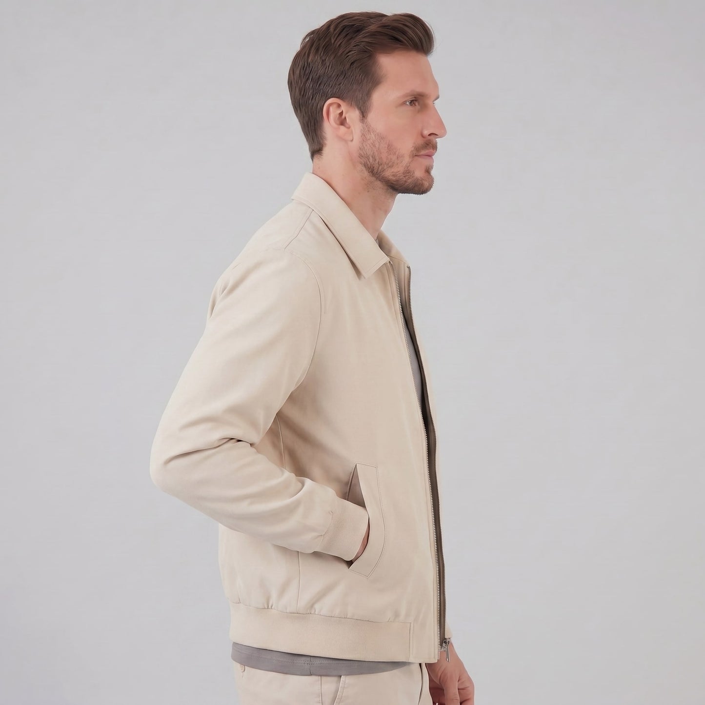 Herren Blouson Beige mit Rippbündchen | Arthur_2
