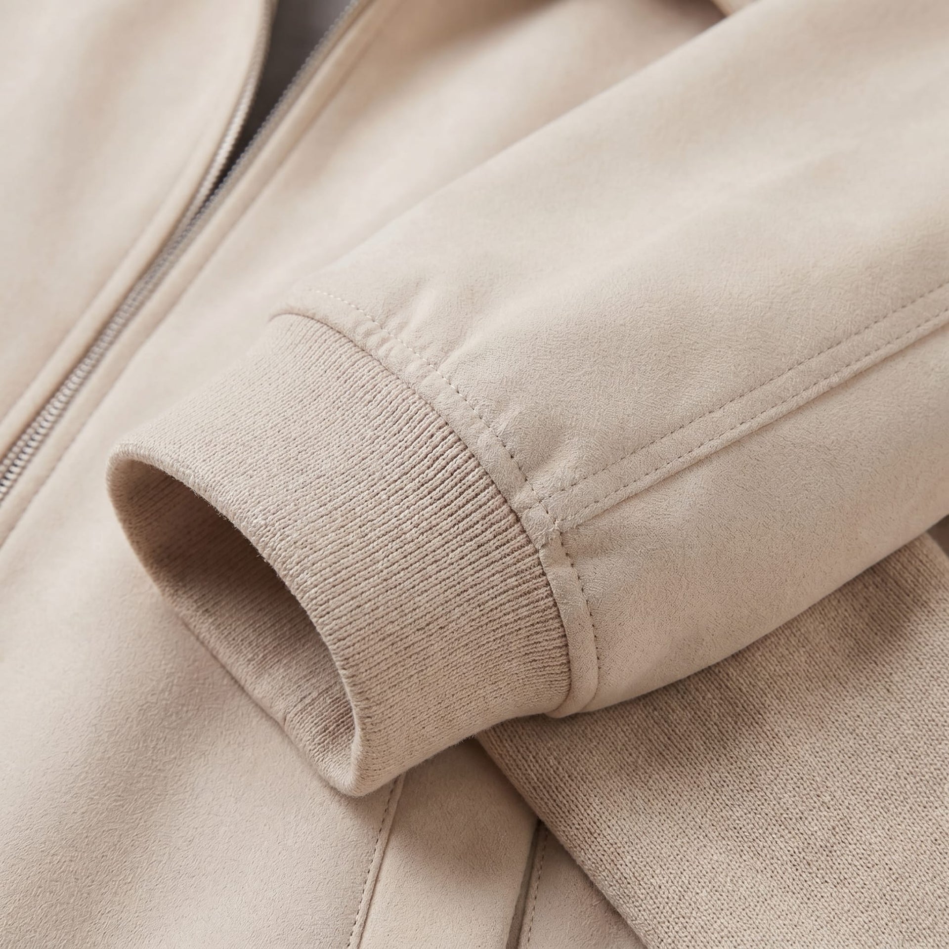 Herren Blouson Beige mit Rippbündchen | Arthur