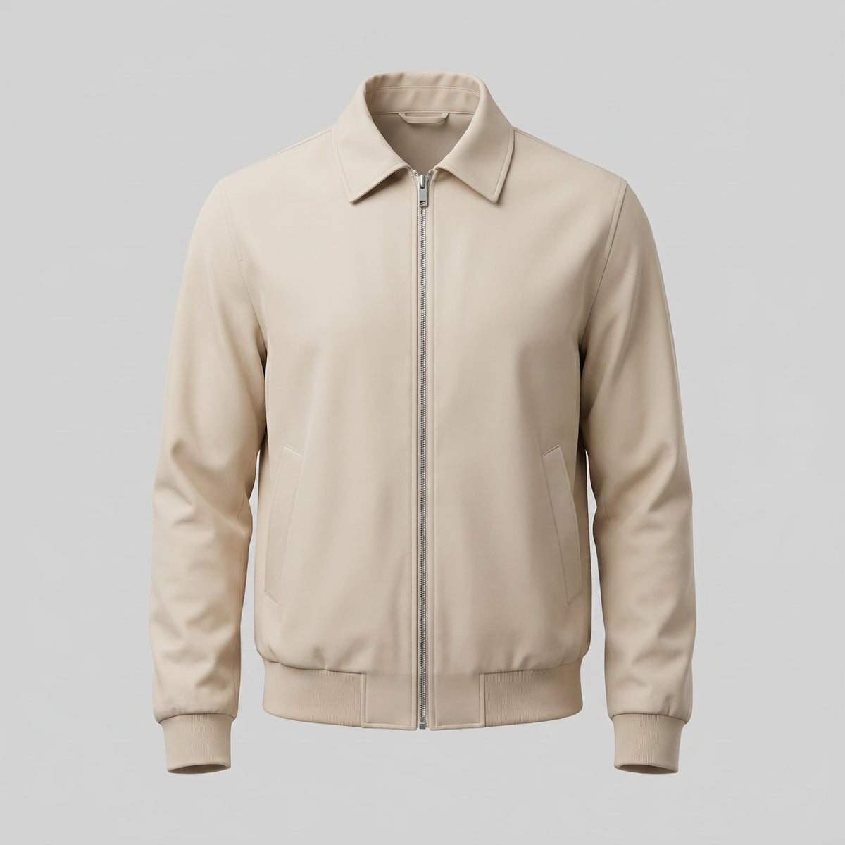 Herren Blouson Beige mit Rippbündchen | Arthur