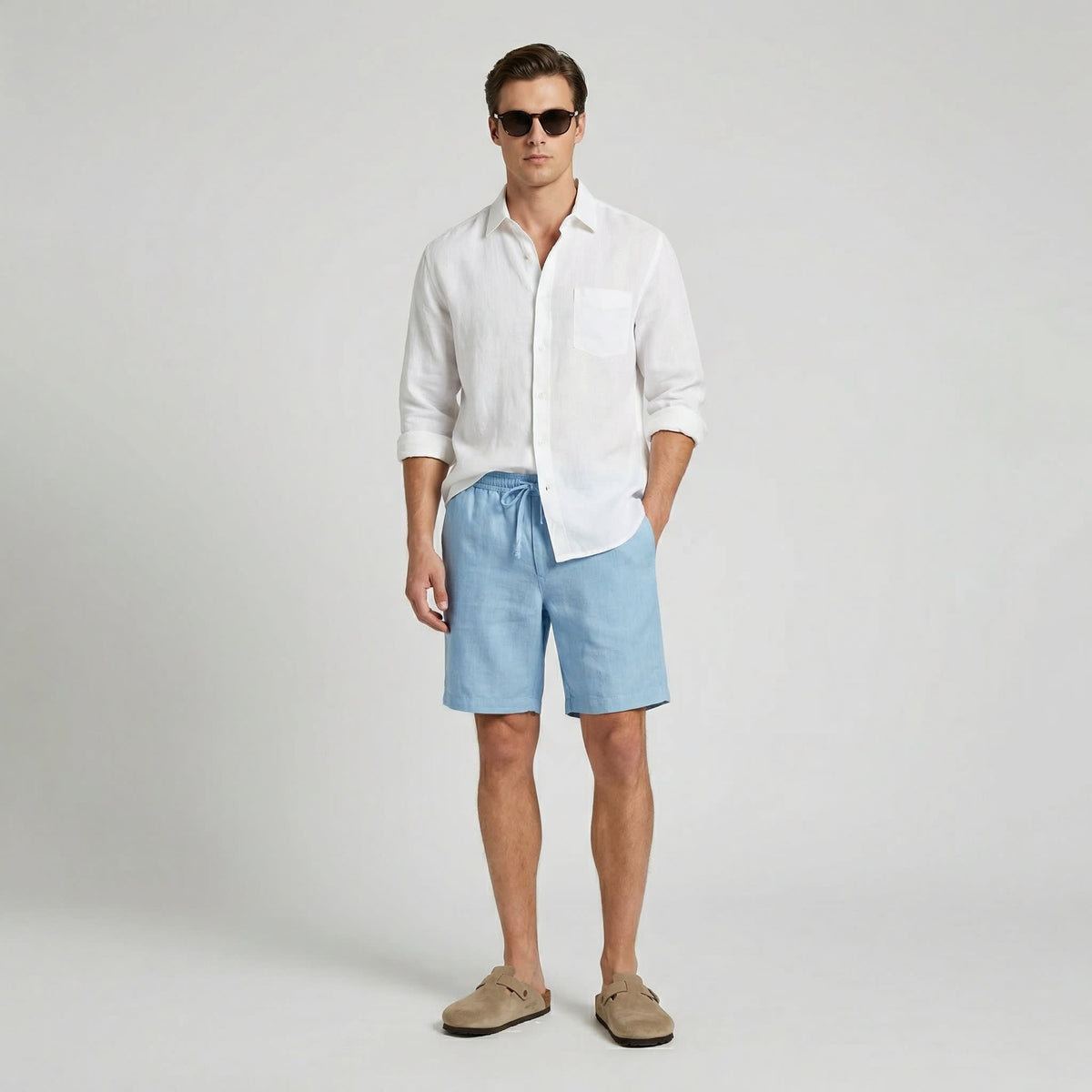Herren Leinenshorts mit Elastikbund | Merten