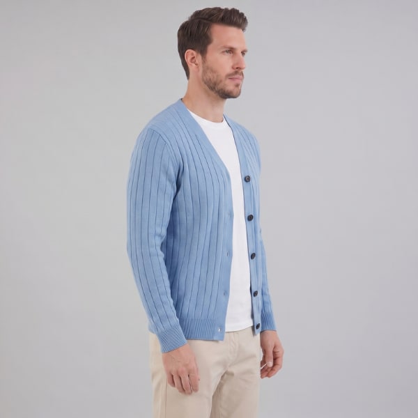 Herren Rippstrickjacke mit V-Ausschnitt | Rupert_12