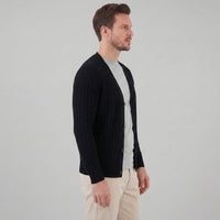 Herren Rippstrickjacke mit V-Ausschnitt | Rupert