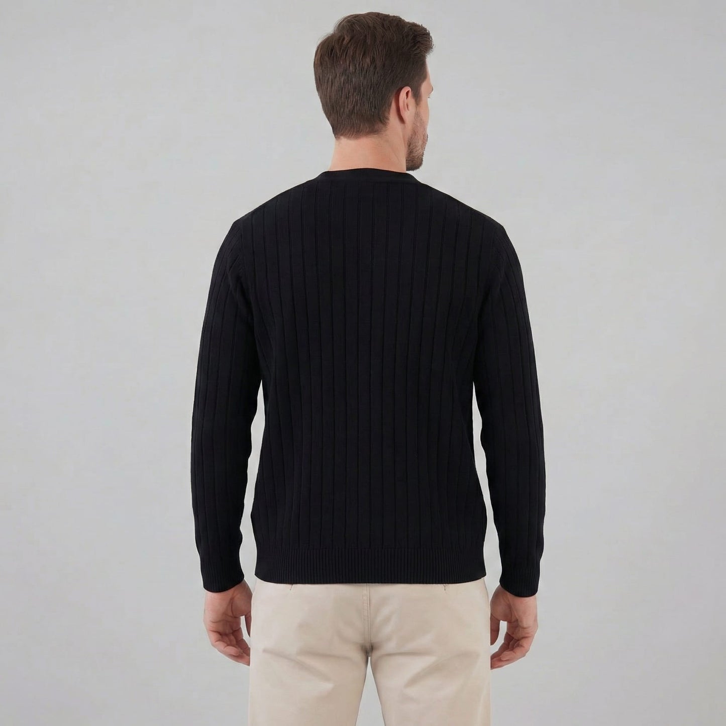 Herren Rippstrickjacke mit V-Ausschnitt | Rupert_3