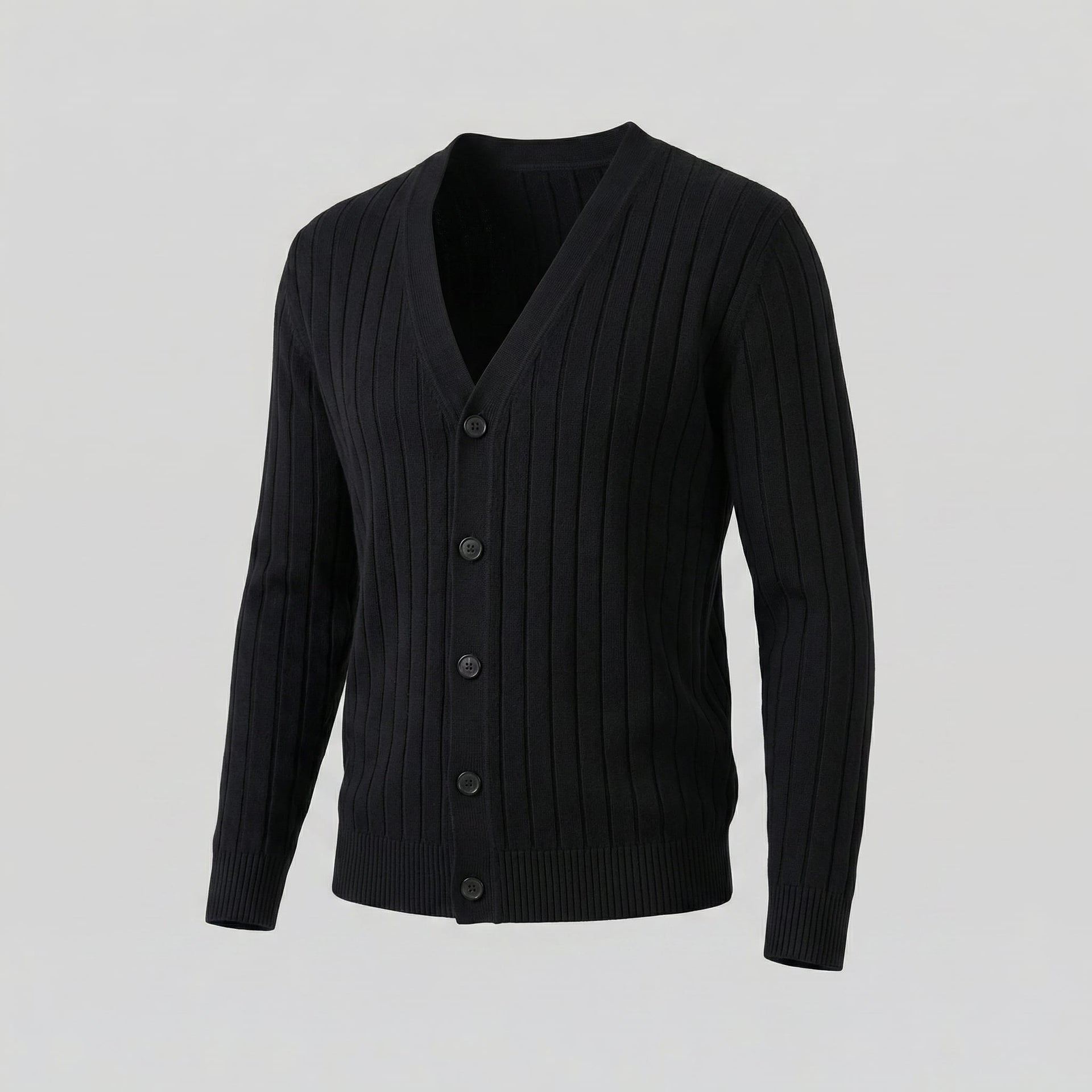 Herren Rippstrickjacke mit V-Ausschnitt | Rupert
