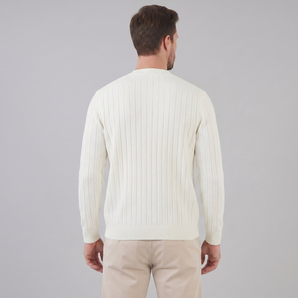 Herren Rippstrickjacke mit V-Ausschnitt | Rupert_8
