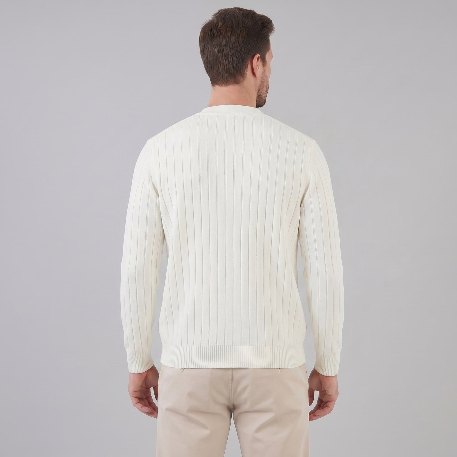 Herren Rippstrickjacke mit V-Ausschnitt | Rupert