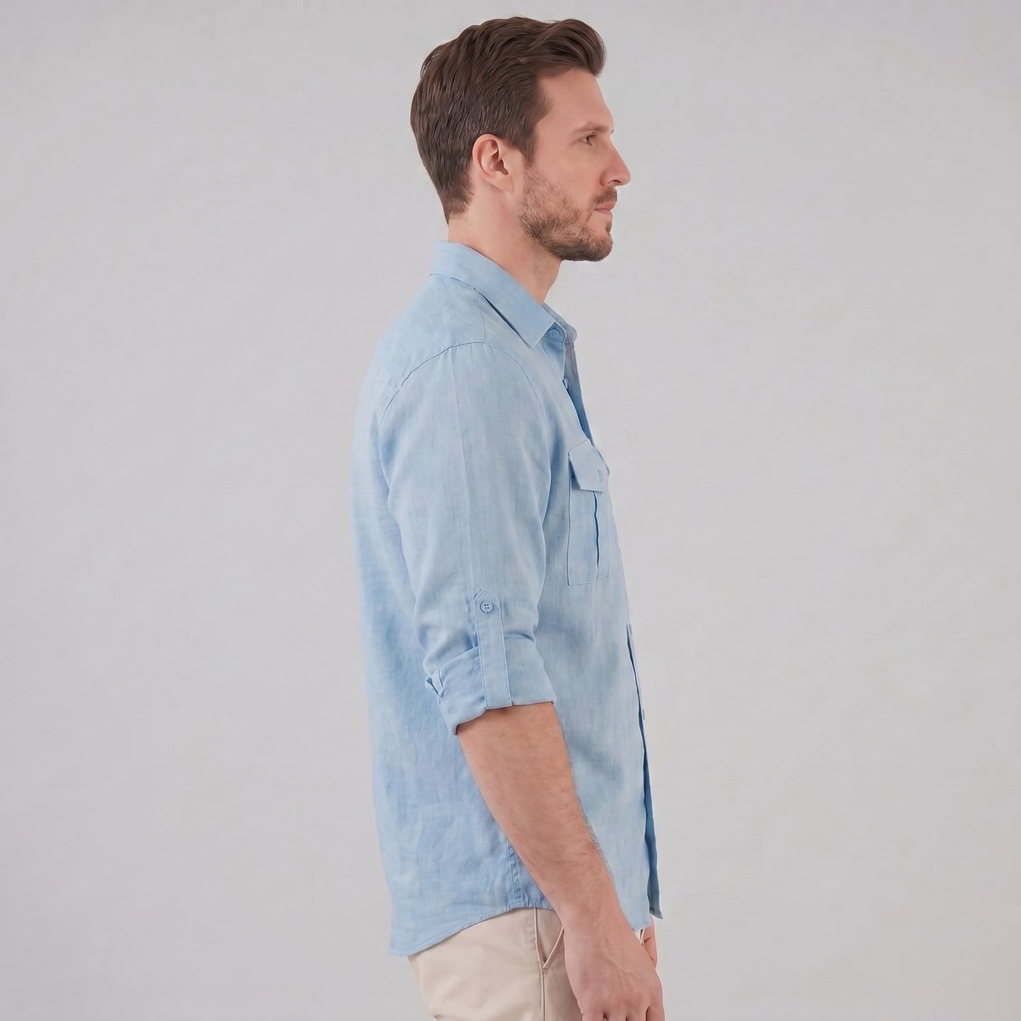 Herren Leinenhemd mit Brusttaschen | Fritz_7