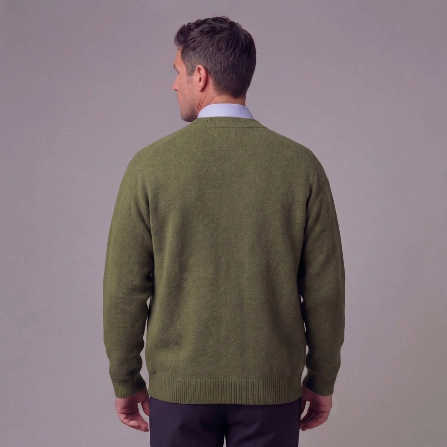 Herren Strickjacke mit Knopfleiste und Rundhals | Dietmar_3