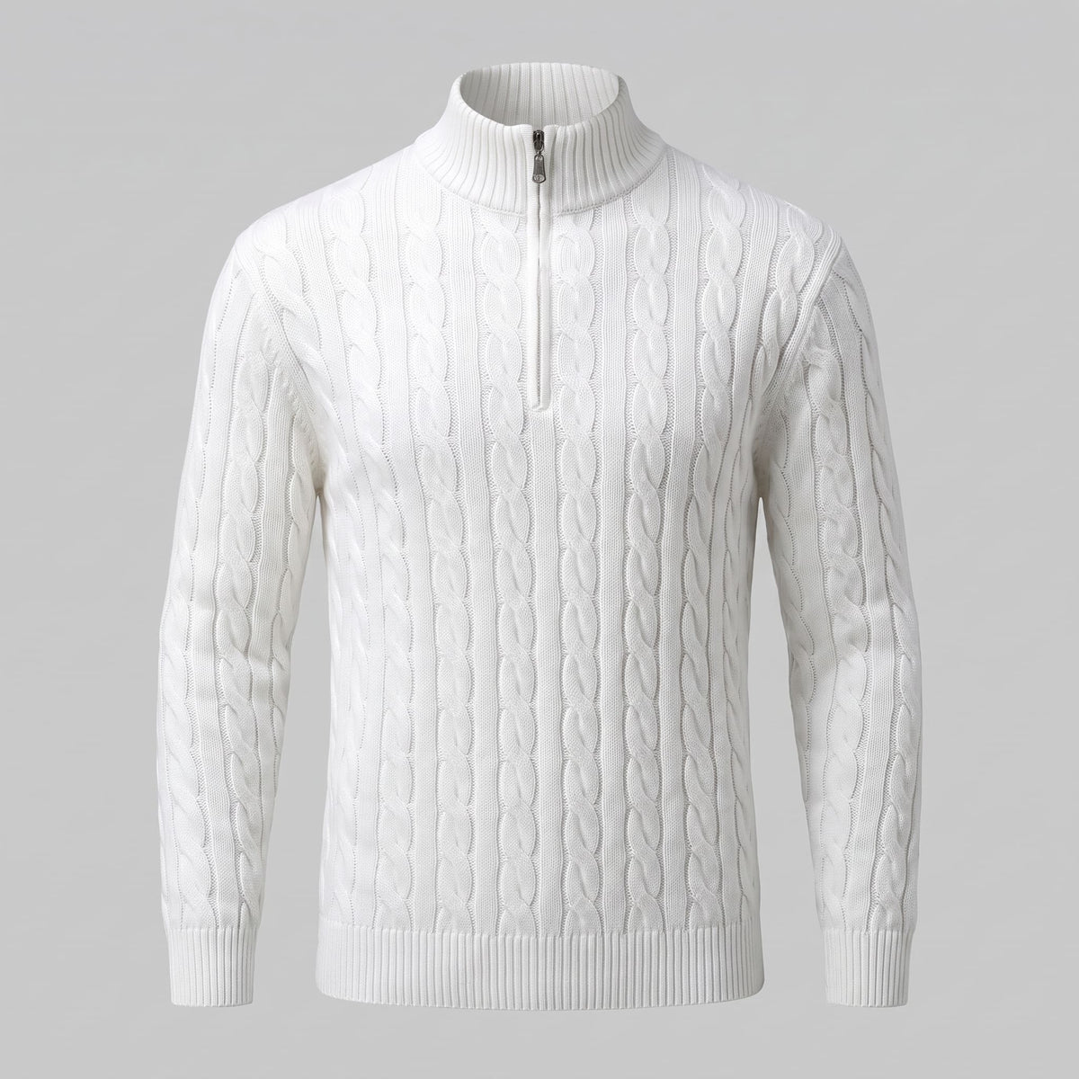 Herren Baumwollpullover Troyer mit Zopfmuster | Samuel_13