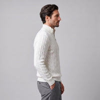 Herren Baumwollpullover Troyer mit Zopfmuster | Samuel