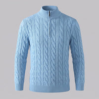Herren Baumwollpullover Troyer mit Zopfmuster | Samuel