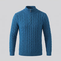 Herren Baumwollpullover Troyer mit Zopfmuster | Samuel
