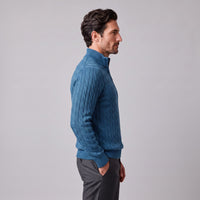 Herren Baumwollpullover Troyer mit Zopfmuster | Samuel