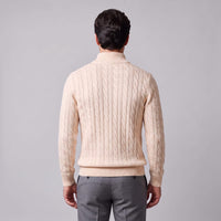 Herren Baumwollpullover Troyer mit Zopfmuster | Samuel