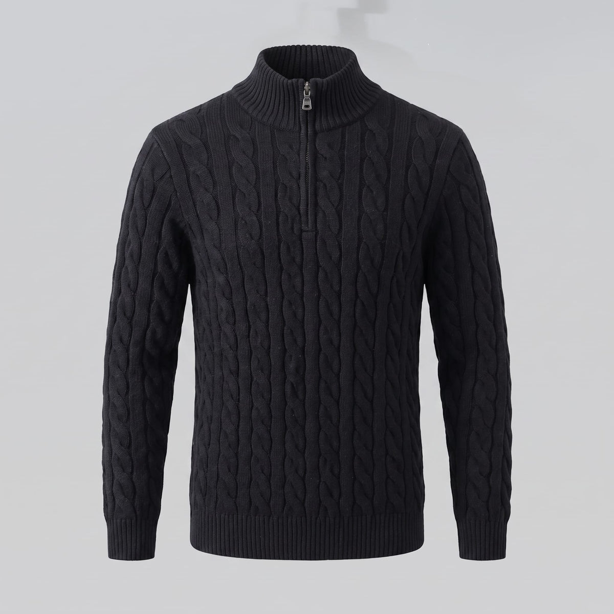 Herren Baumwollpullover Troyer mit Zopfmuster | Samuel_33