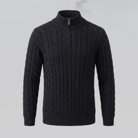 Herren Baumwollpullover Troyer mit Zopfmuster | Samuel