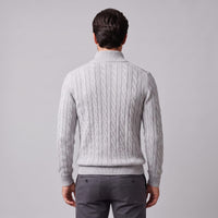 Herren Baumwollpullover Troyer mit Zopfmuster | Samuel